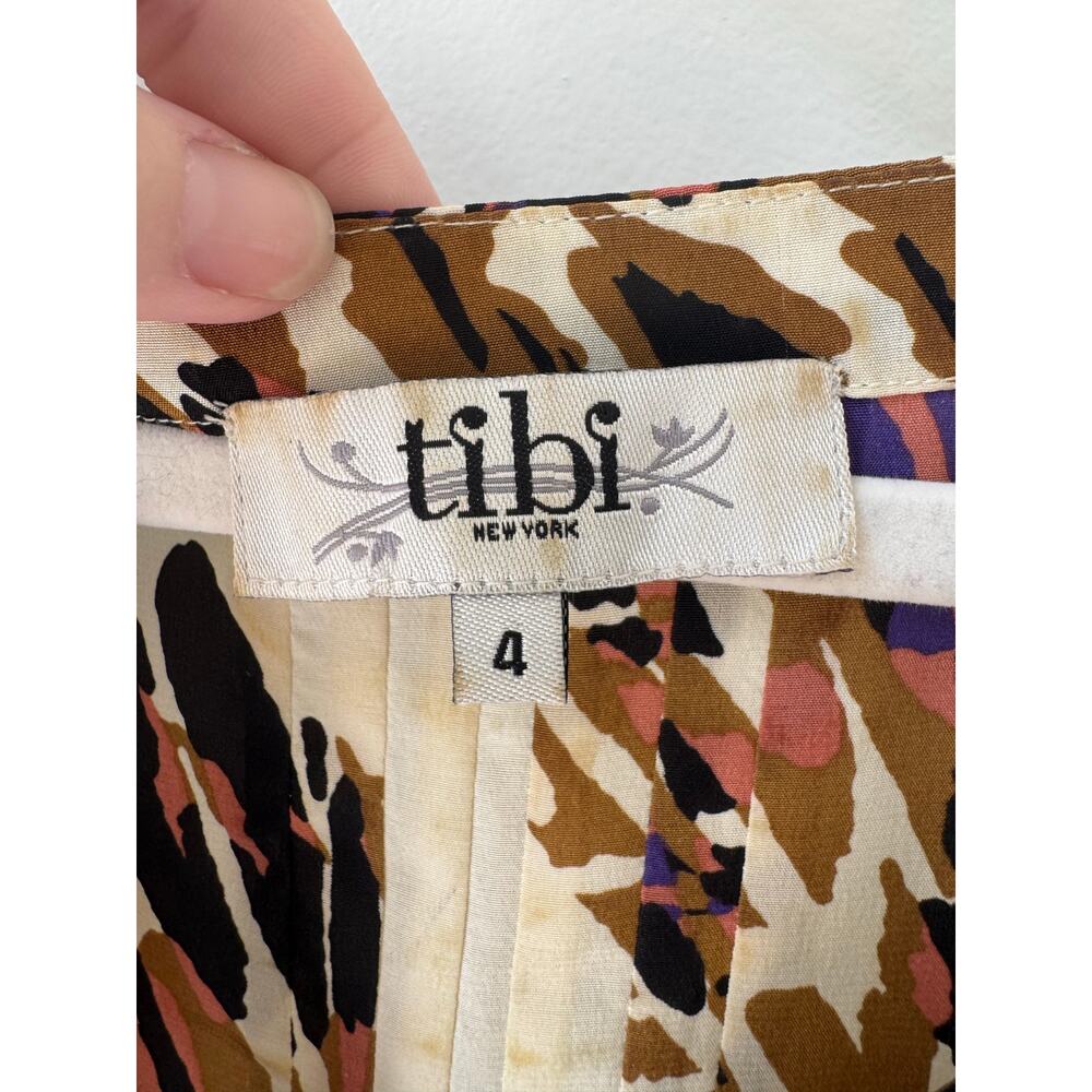 Tibi Short Sleeve Colorful Flutter Sleeve Blouse … - image 2